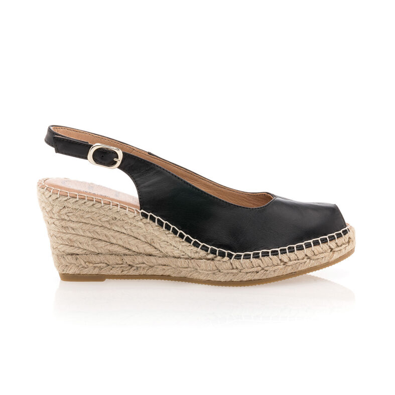Schwarze Espadrilles für Damen mit Seilsohlen