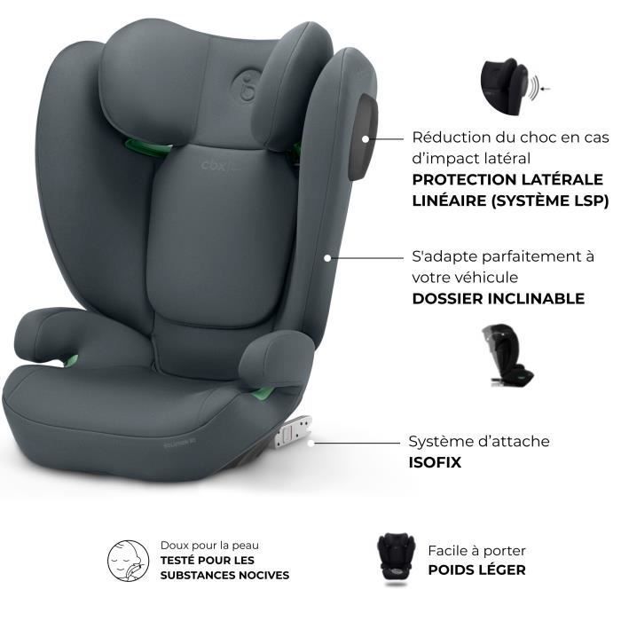 Silla de coche Cybex Solution B3 i-Fix - De 3 a 12 años - De 15 a 50 kg - De 100 a 150 cm - Gris