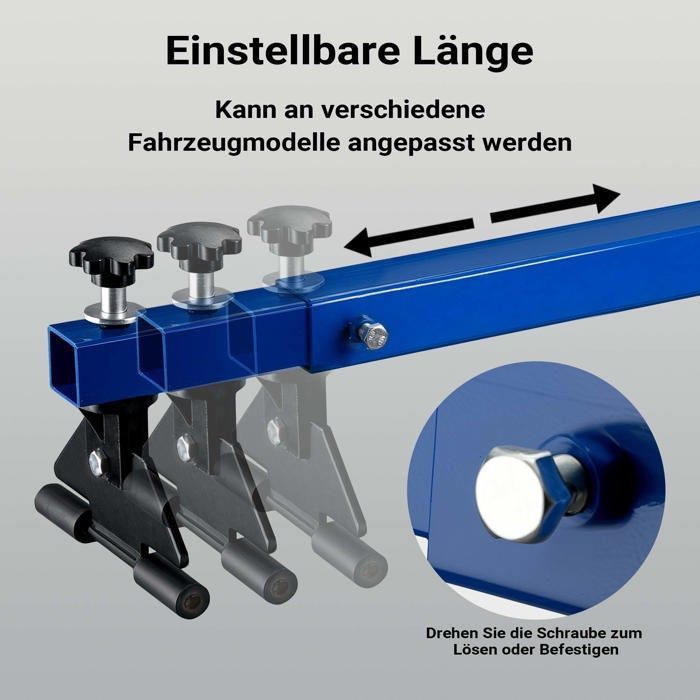 Elevador de motor y caja de cambios Wiltec 300 kg máx. Rojo – Barra transversal, guardabarros – Soporte del motor – Viga de elevación del motor – Altura