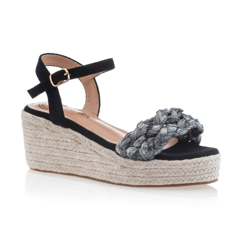 Zwarte espadrilles voor dames met touwzolen