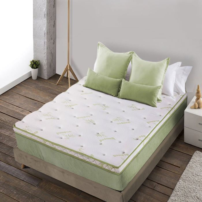 Cubrecolchón Sampur Soft Bamboo 140x190 - 8 cm de grosor - Espuma viscoelástica - Espuma de alta resiliencia