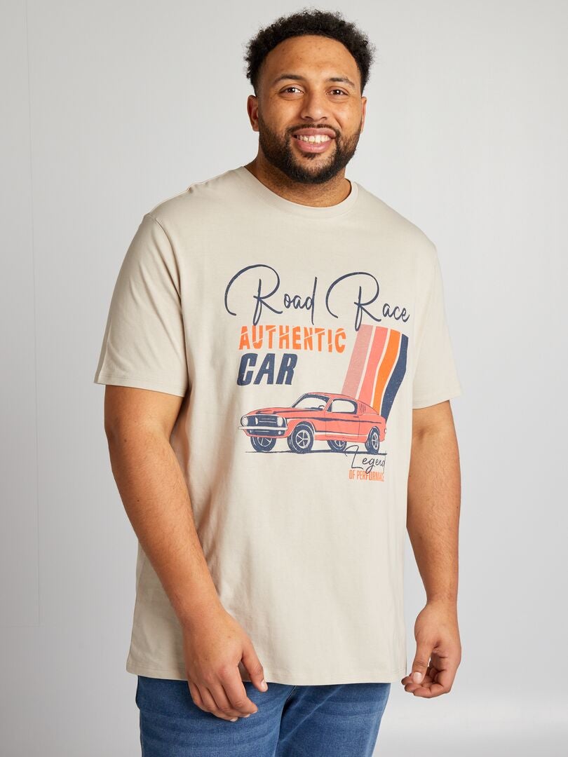 Camiseta de malha jersey - BEGE