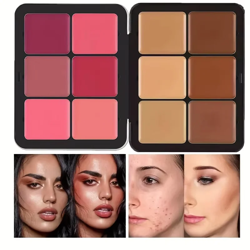 Palette de maquillage tout-en-un comprenant un correcteur, un blush, un highlighter et un contouring mats, le tout dans une teinte Iron Box de 12 couleurs.