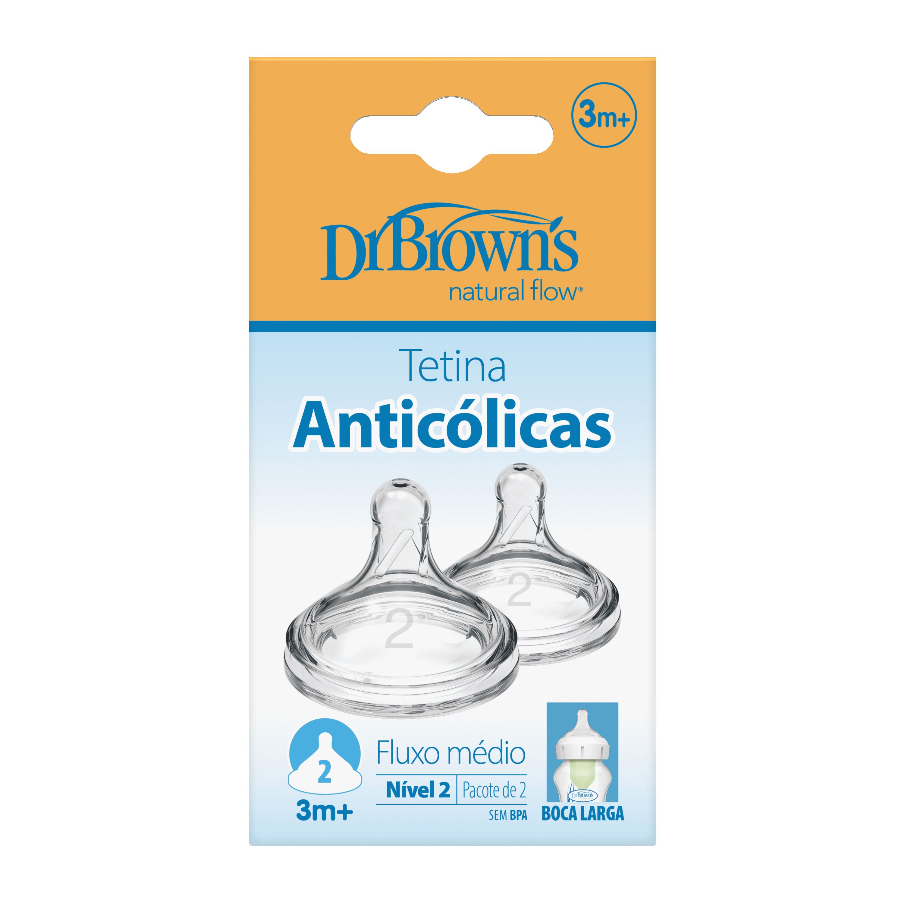 Tetina opcijas 2. līmenis Plata mute 3 mēneši Tetina