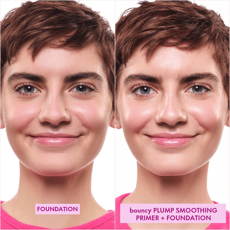 „Essence Bouncy PLUMP“ drėkinamasis makiažo pagrindas, skaistinantis ir lyginantis odą.
