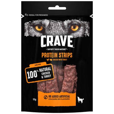 CRAVE Protein Strips met kip en kalkoen