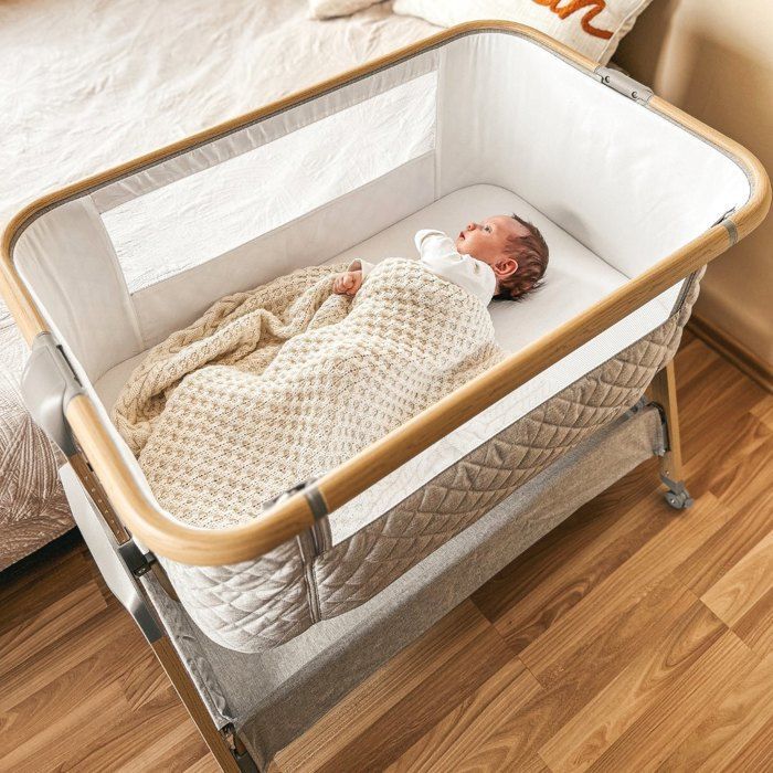 Moby-System Dreemy 3-in-1 Beistellbett, max. 9 kg, Reisebett mit 7 höhenverstellbaren Stufen, 4 Rollen, seitlicher Zugang