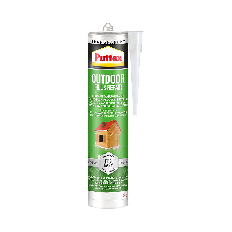 Pattex fugemasse 280 ml udendørs, transparent, Pattex