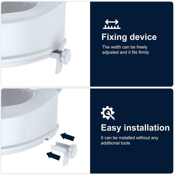 Rehausseur WC 15 cm avec couvercle, siège toilette ergonomique antidérapant jusqu’à 180 kg