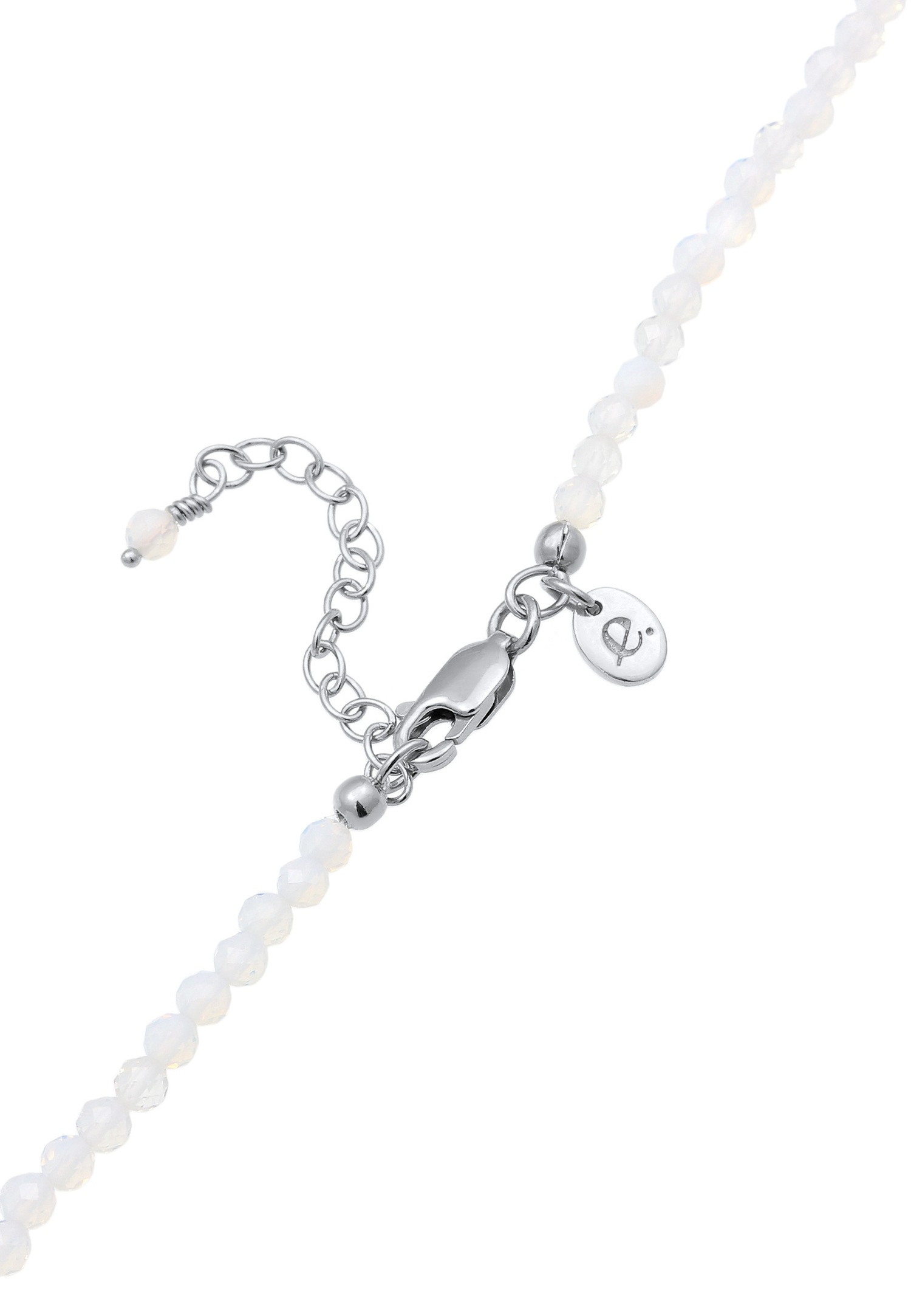 Elli PREMIUM Elli PREMIUM Collier Femmes Pierre de Lune Blanc Perles Argent Sterling 925 Fête / Nouvel An 38 cm
