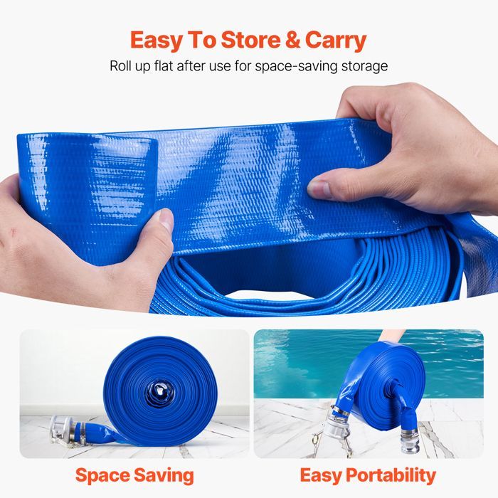 Kit de Tuyau D'aspiration pour Pompe à Eau-VEVOR-50,8mmx30,48m-Convient à Diverses Pompes-pour Transport de l'eau