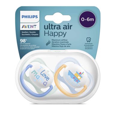 Philips Avent UltraAir Happy Boy -tutti 0–6 kuukautta 2 kpl 2 kpl
