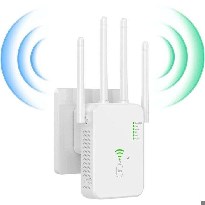 Répéteur WiFi extérieur - PZCC - 1200 Mbps - Double bande 5GHz & 2.4GHz - Portée 50 m - Couverture 2640 pieds carrés