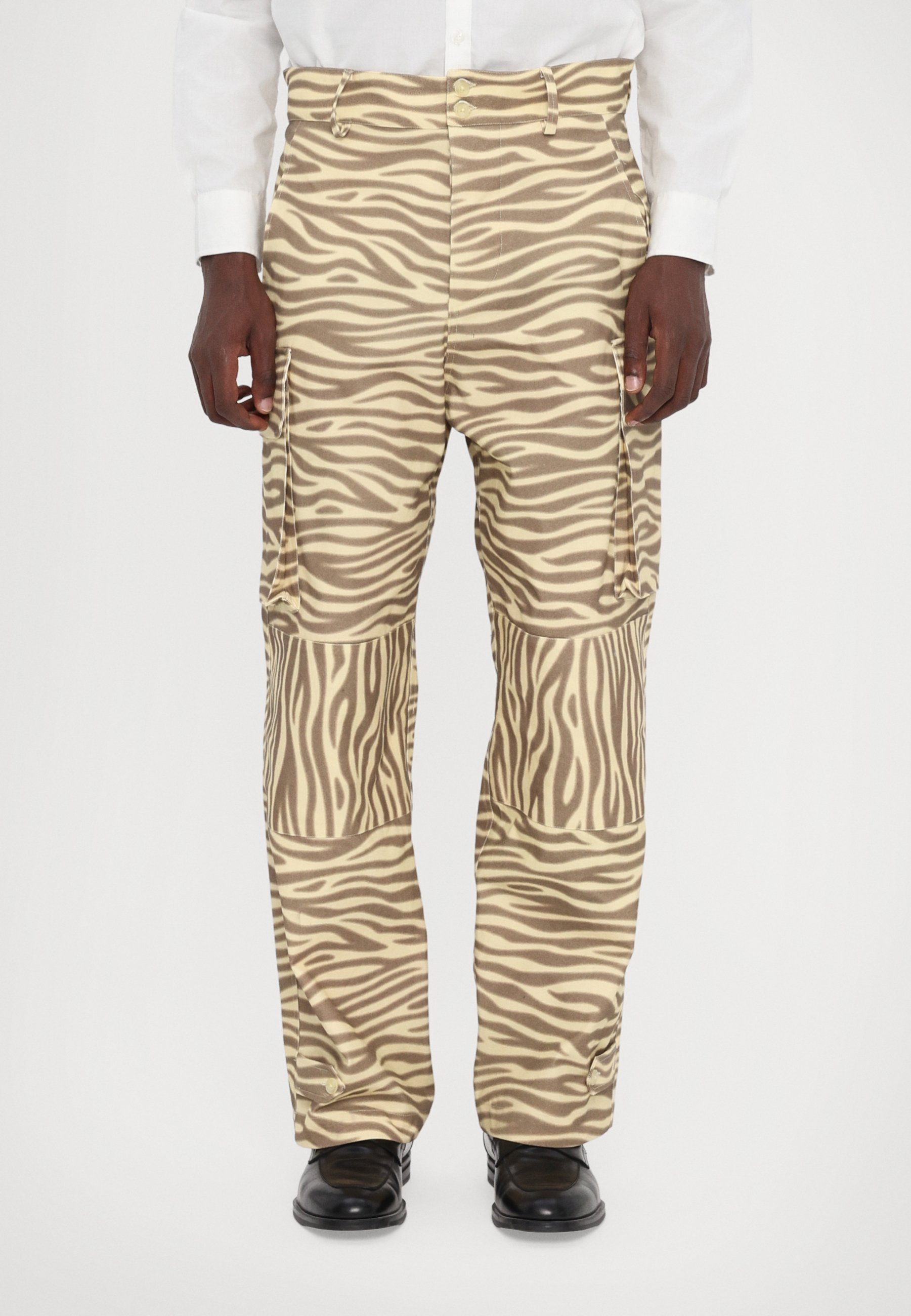 Pantalon imprimé zèbre BlueMarble - Beige