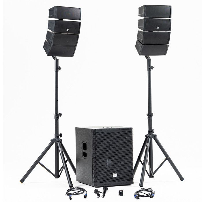 Complete DJ sound pack BM SONIC BMS-15-ARRAY-BT, 1200W, Satellite speakers, 38cm USB/Bluetooth subwoofer, Cable supports