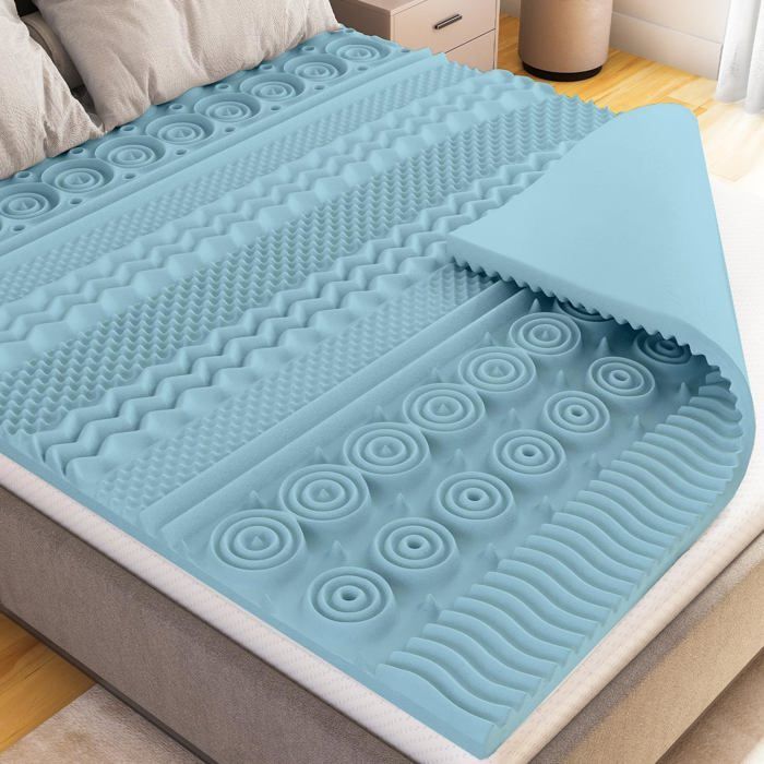 CATAVANA - Protetor de Colchão 90x190 cm - Espuma Viscoelástica com 5 cm de Gel + Capa de Bambu - Conforto Ergonômico