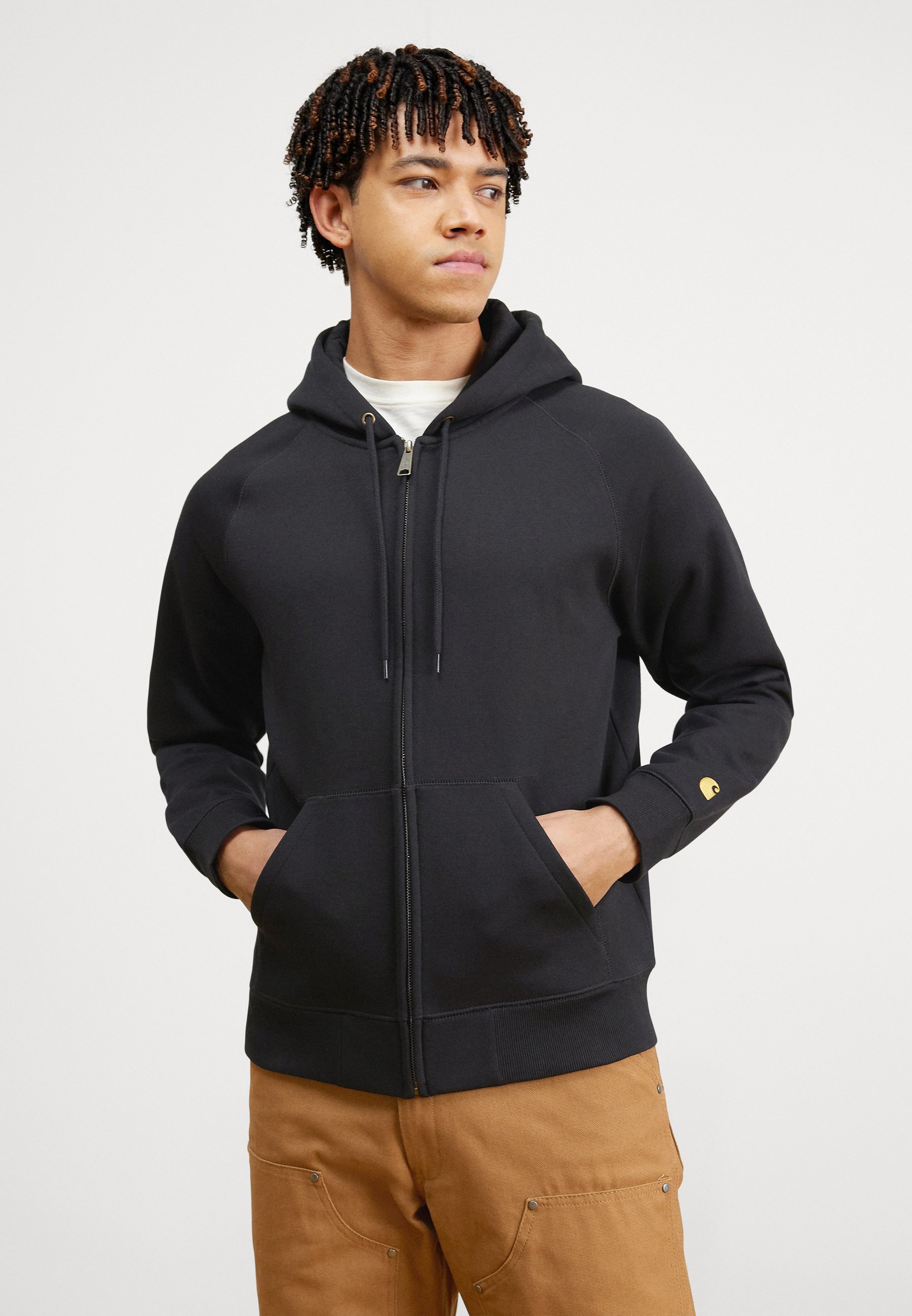Carhartt WIP HOODED CHASE JACKET - Bluza z kapturem - czarno-złota
