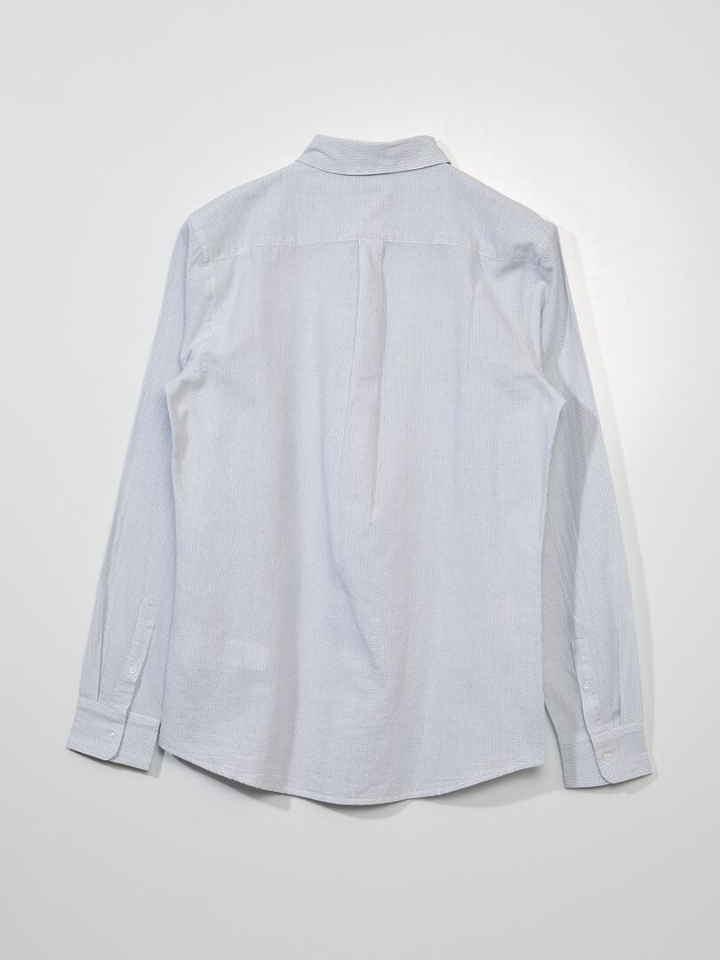 Katoenen shirt met patroon - WIT