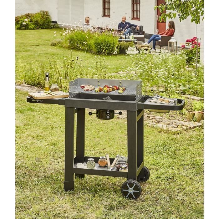 COOK'IN GARDEN EASY 60 Charcoal Barbecue - L 134 x W 48 x H 96cm - Cooking Surface: L 57 x W 30cm - Black