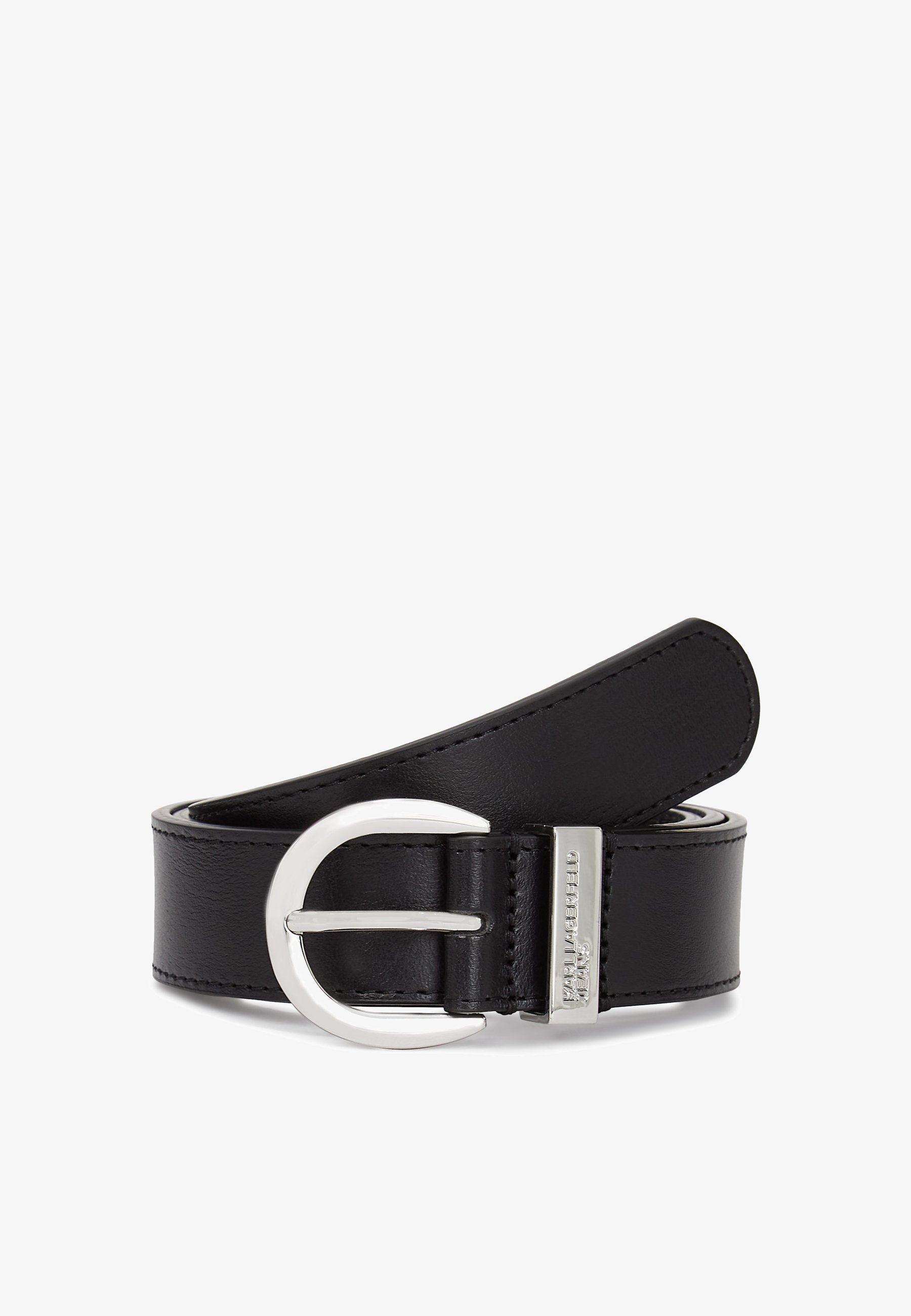 Cintura unisex Karl Lagerfeld Jeans con fibbia rotonda - Cintura business - nera