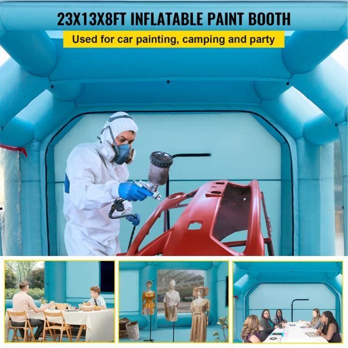 Carpa hinchable VEVOR para coches - 7x4x2,5 m - Sistema de filtración con 2 sopladores - Oxford y PVC - Garaje