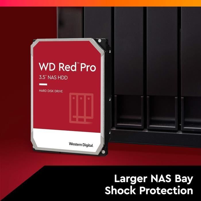 Interne NAS-harde schijf - WESTERN DIGITAL - WD Red Pro - 4 TB - 7200 RPM - SATA 6 GB/s