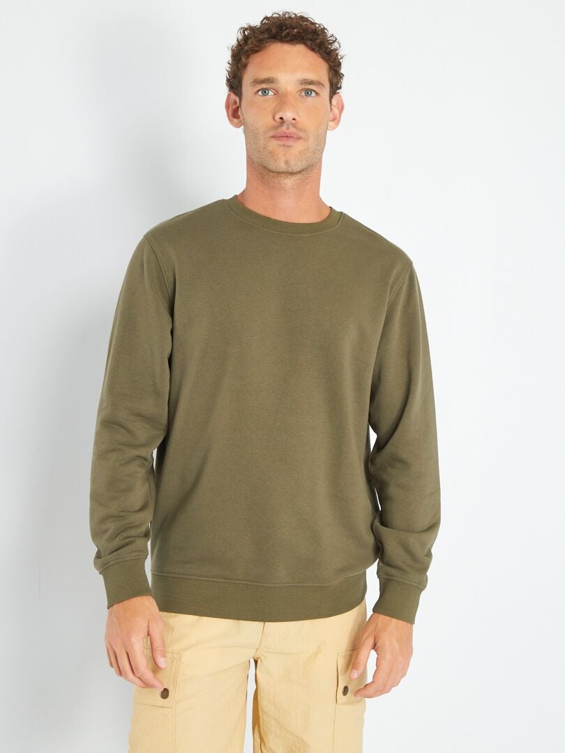 Effen fleece sweatshirt - KHAKI