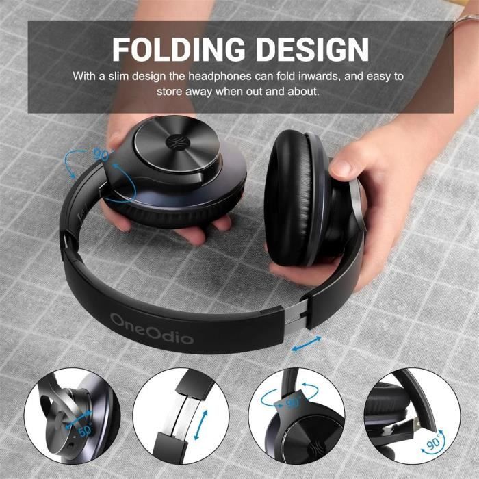 Bluetooth Headphones - OneOdio - A10 - Active Noise Cancellation - 62 Hours - Extra Bass