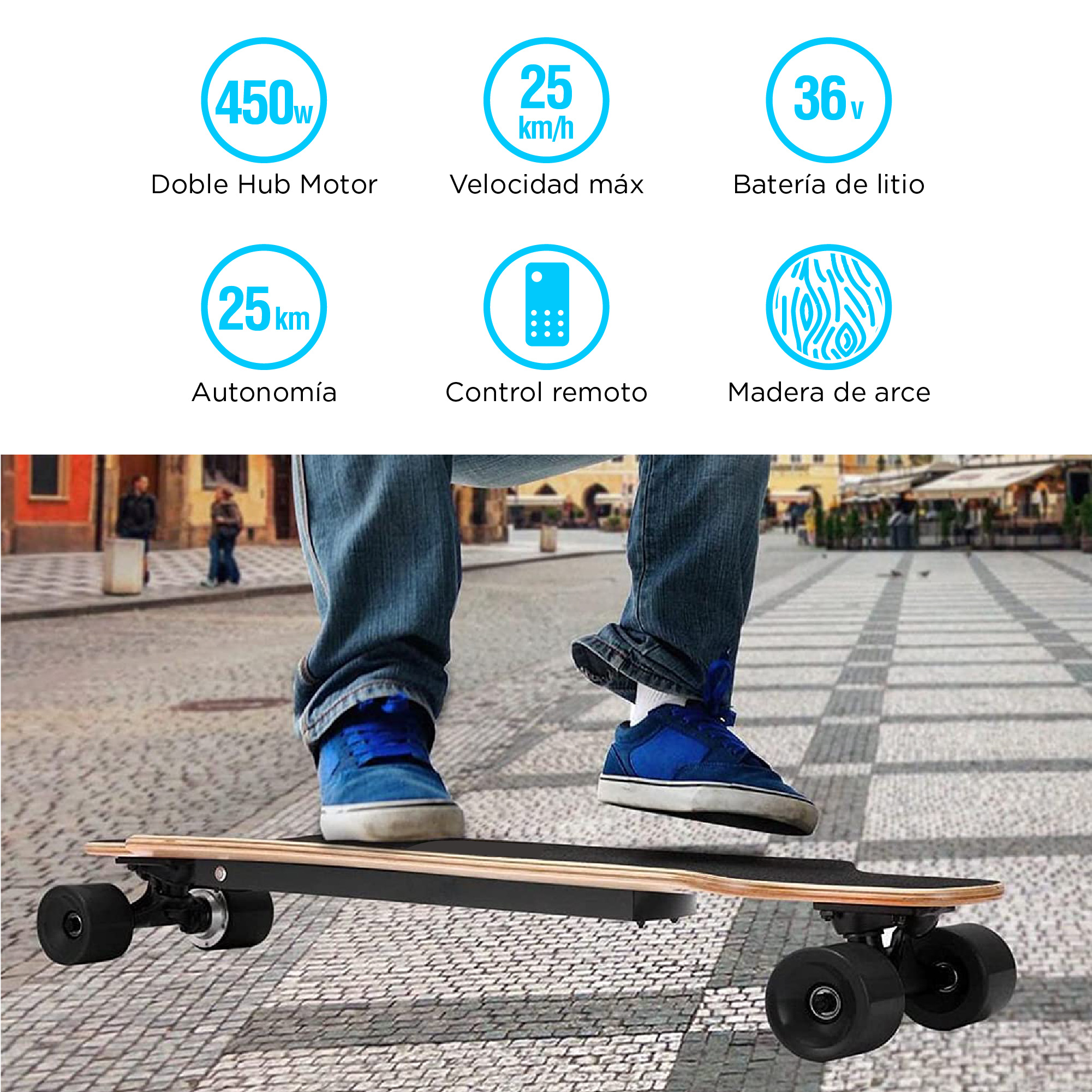 Skate Elétrico Ksix H2b-02 Pro 25 Km/h