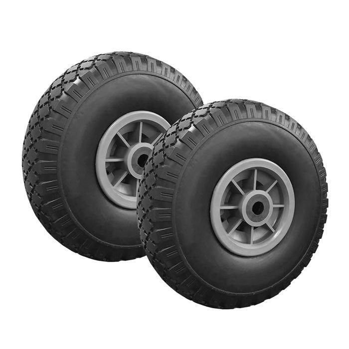 IDMARKET Set van 2 lekbestendige wielen van 250 mm voor steekwagen/kar met een asboring van 16 mm
