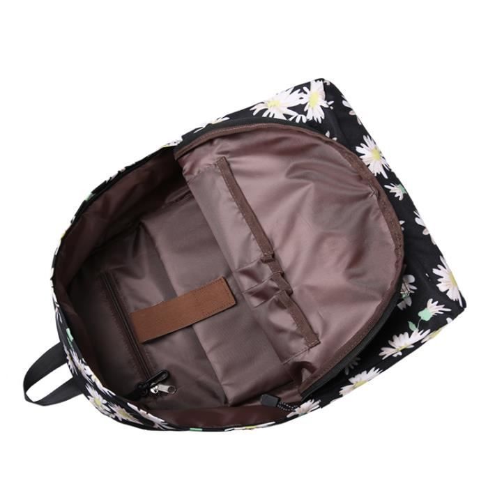 Girls' Schoolbag - Floral Print - Purple - 30*17*40cm - Decompression