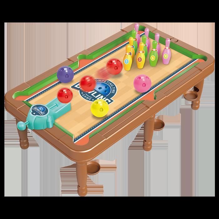 Mesa de juegos 6 en 1 - Madera - Mini billar - Desarrolla la motricidad fina - Para niños y adultos - Interior multicolor