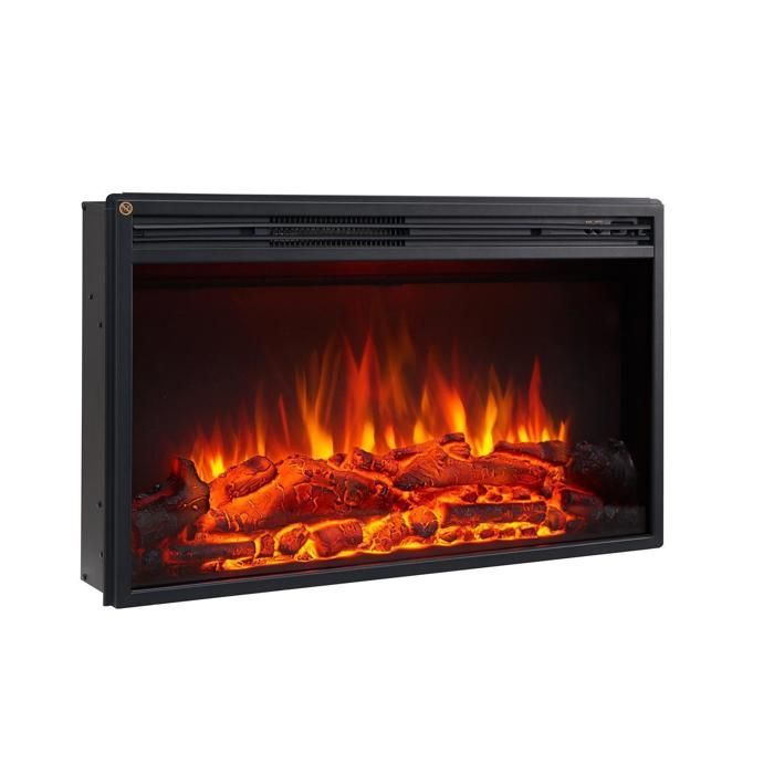 Cheminée électrique BALDERIA Typhon - Cheminée sur pied, chauffage 2000 W - Marron clair