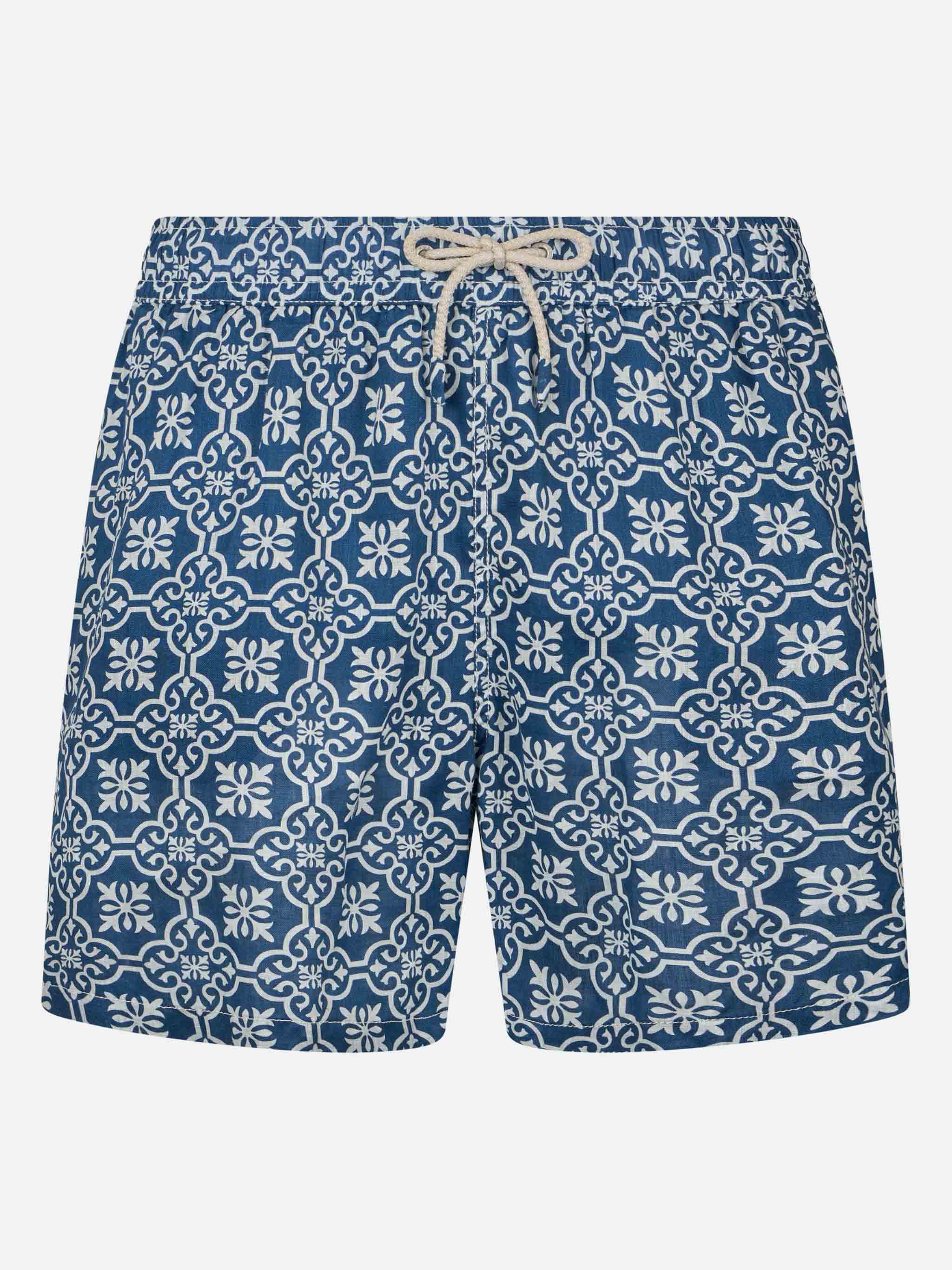 Gustavia Heren Mid-Length Linnen Zwempak met Print M