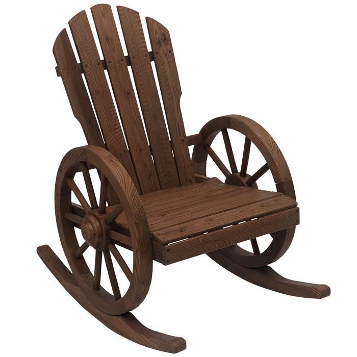 Fauteuil de Jardin Outsunny Bois de sapin 88x68x92cm Marron