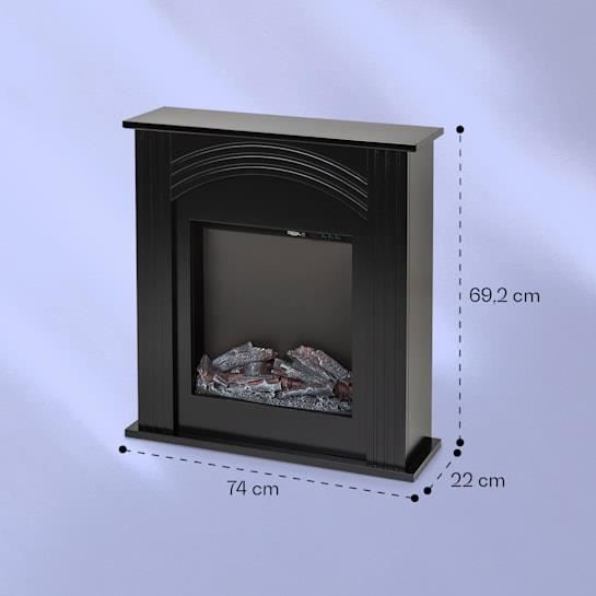 Chimenea eléctrica - Klarstein - Elbrus - 1000W/2000W - Mando a distancia - Negra
