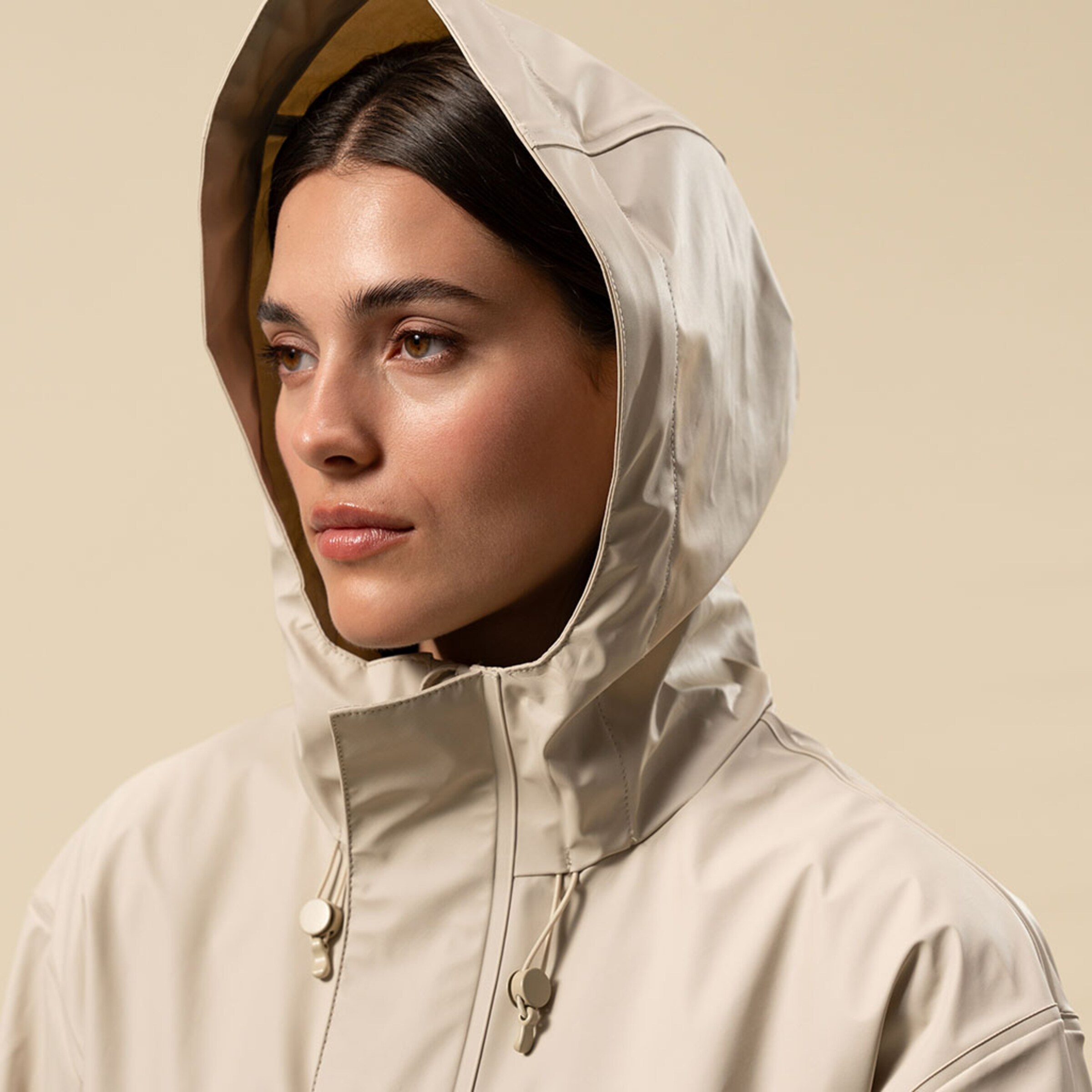 Veste imperméable courte tous les jours couleur grès