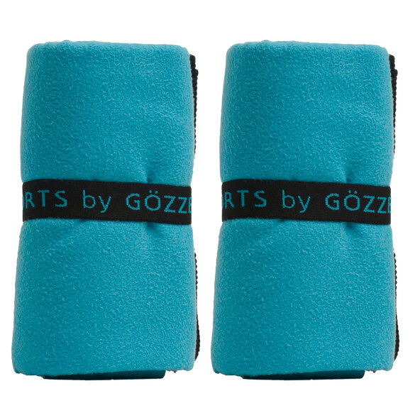 Sporthandtuch, 2er Set, 50 x 100 cm, türkis