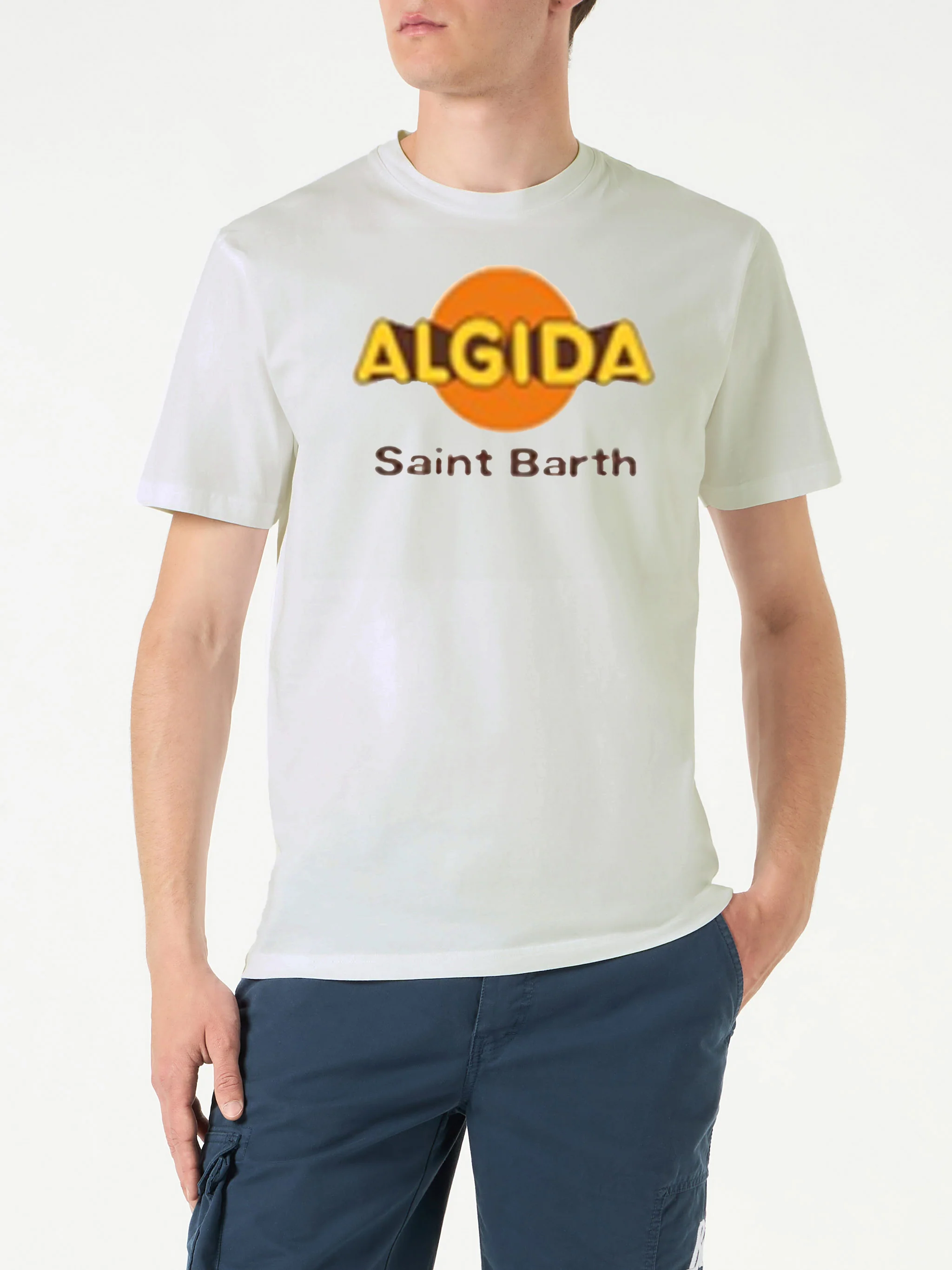 T-shirt da uomo in jersey di cotone a vestibilità classica Portofino c