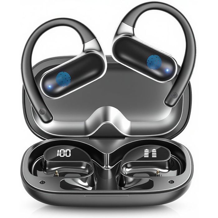 Auriculares inalámbricos GSQZLTE - Más de 180 idiomas - Sonido estéreo HiFi - 60 horas de autonomía - Bluetooth 5.4 - Negro