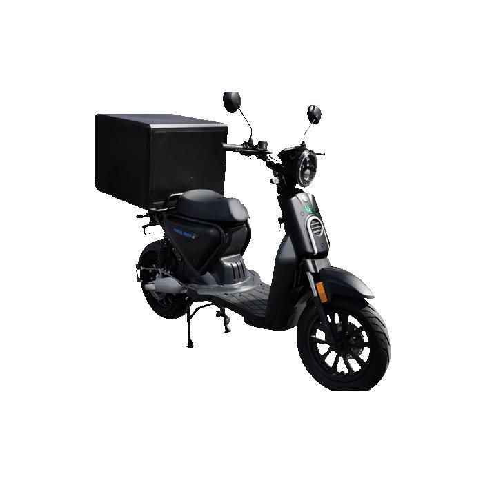 CKA Express 50cc equivalent electric scooter with 120L top case - Color: Black, Battery: 60v29Ah