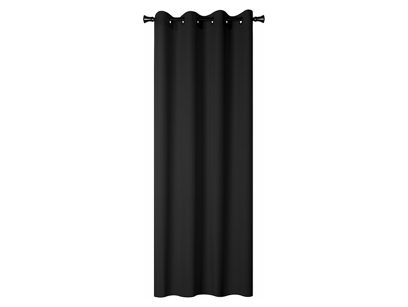 Zasłona Oxford przelotki 140x260 cm czarna