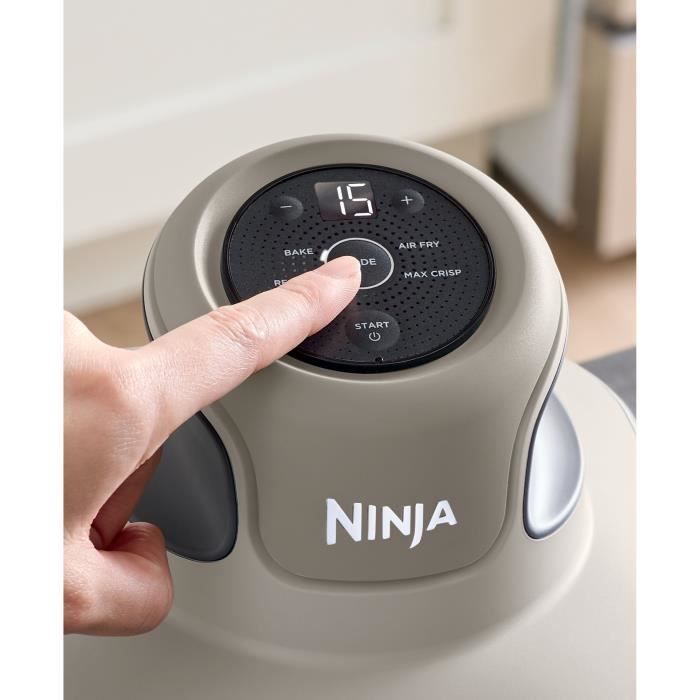 Freidora de aire portátil NINJA - CRISPI - Recipientes de 1,4 L y 3,8 L - 4 programas preestablecidos - 1400 W - Beige