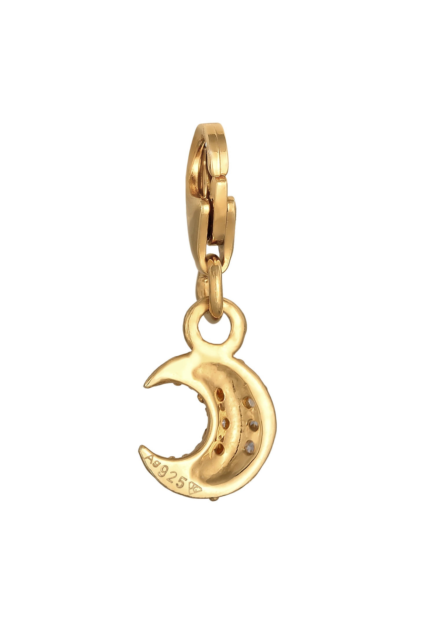 Nenalina Charm femme demi-lune scintillante avec cristaux zirconium en argent sterling 925