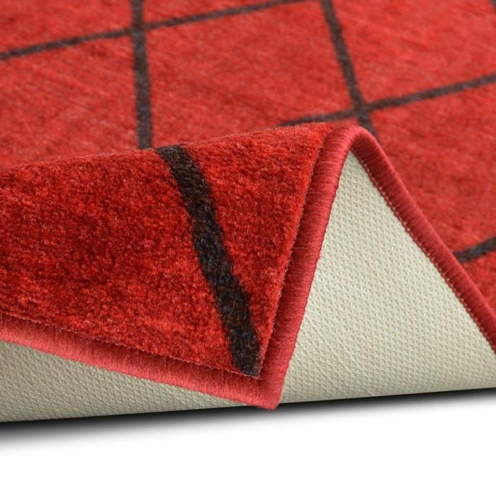 Alfombra de pasillo Cosenza, roja, 80 x 350 cm