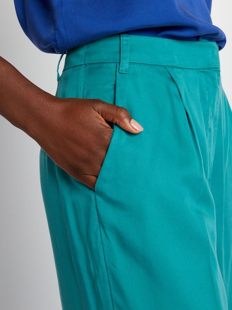 Effen wijde broek - GROEN