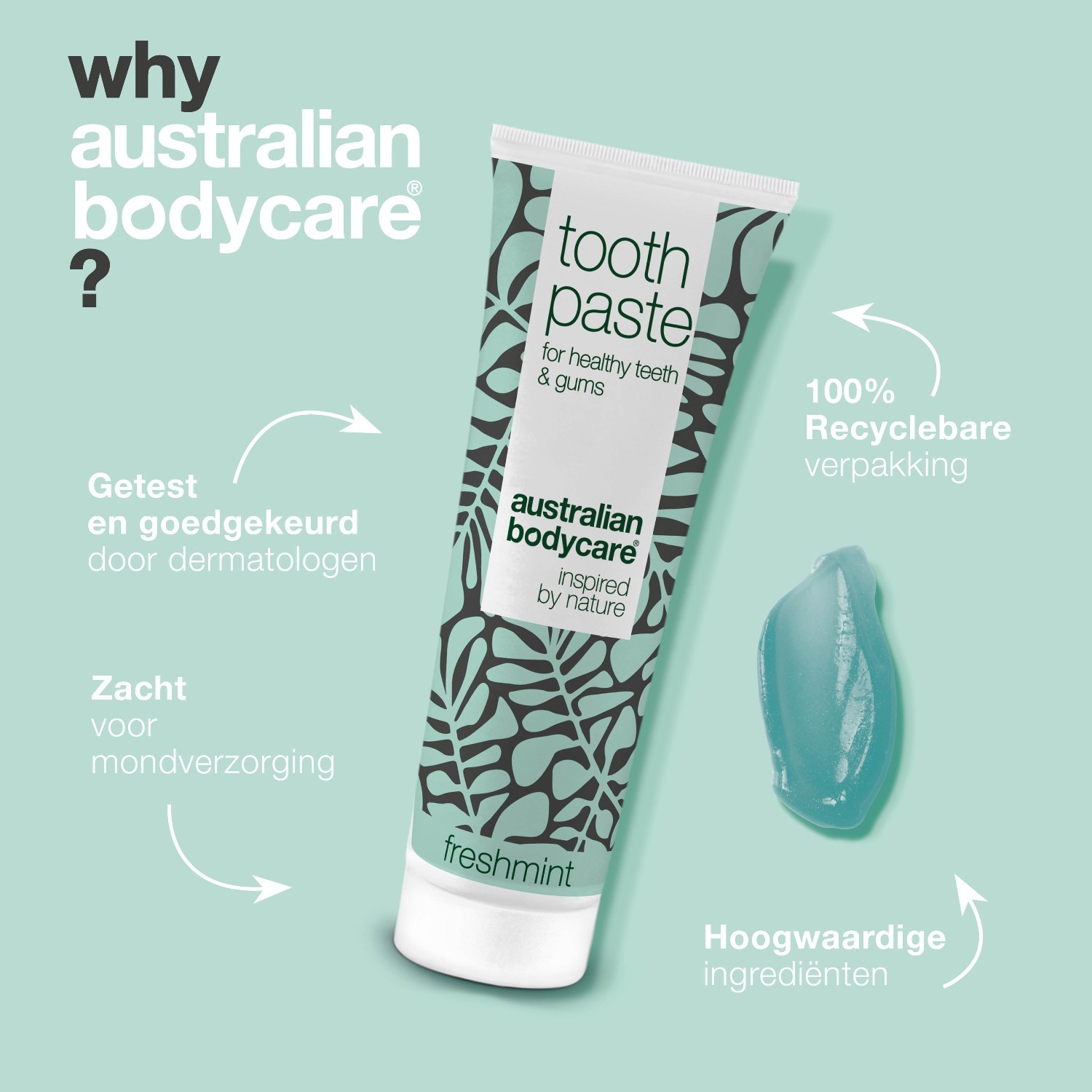 Australian Body Care zobu pasta ar svaigu piparmētru aromātu - 75 ml