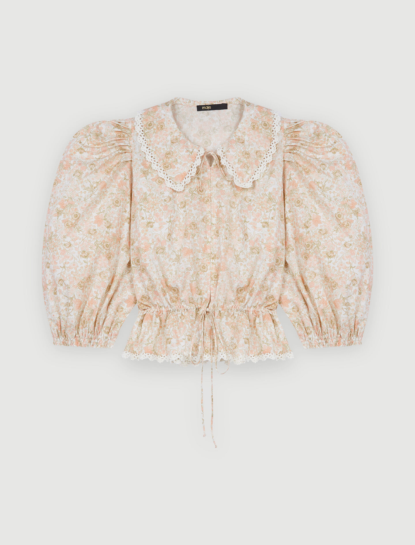 Katoenen shirt met kleine bloemetjes - Fleur rose