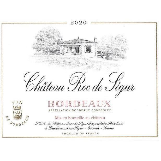 Château Roc de Ségur 2020 – AOC Bordeaux-Rotwein – Kiste mit 6 Flaschen