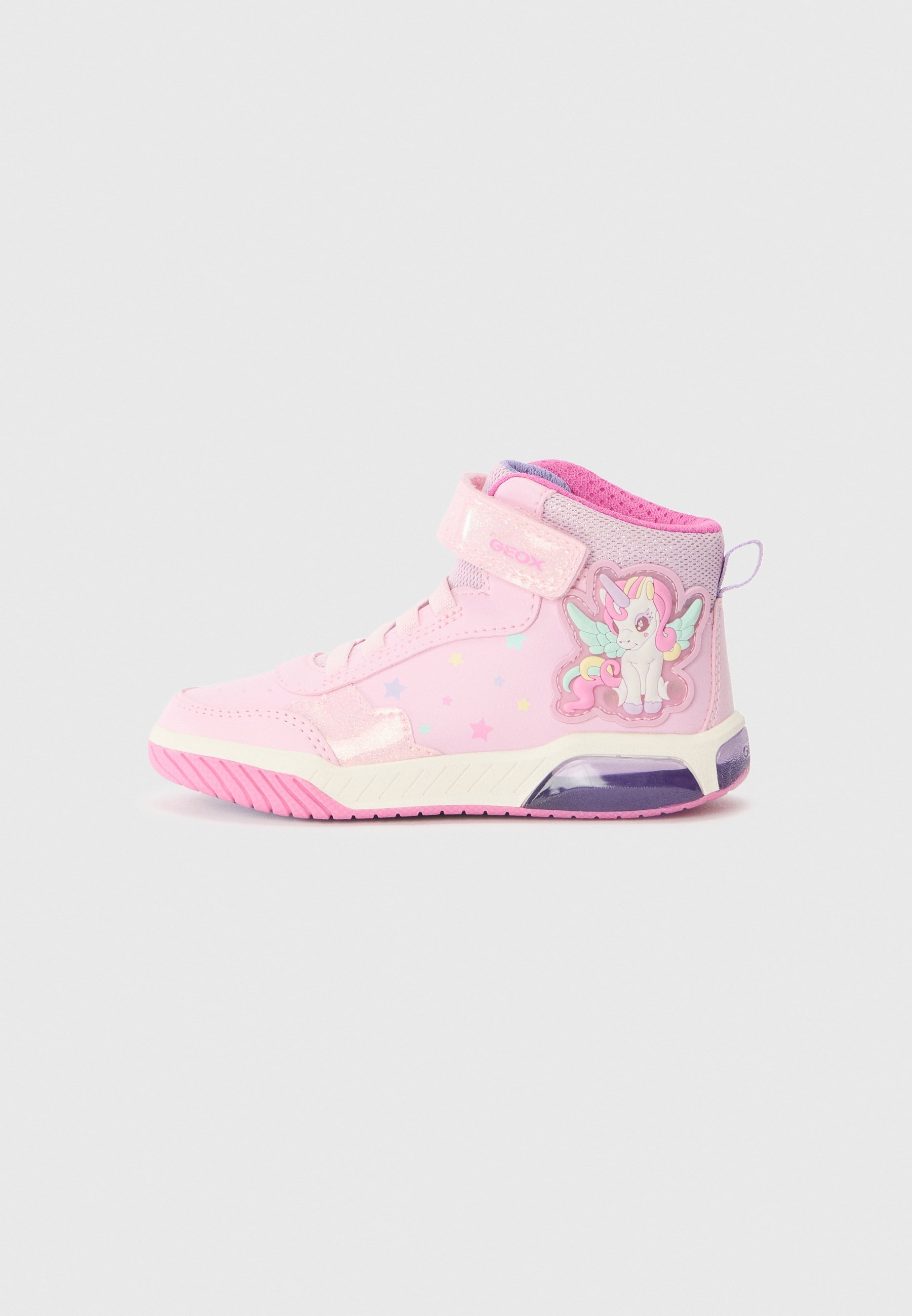 Geox J INEK - Scarpe da ginnastica alte - rosa/multicolore